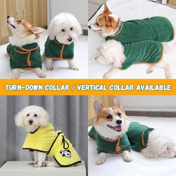 Dog Bathrobe Towel Bath Robe Pet Bathrobe Drying Coat Absorbent Towel For Large Medium Small Dog 4