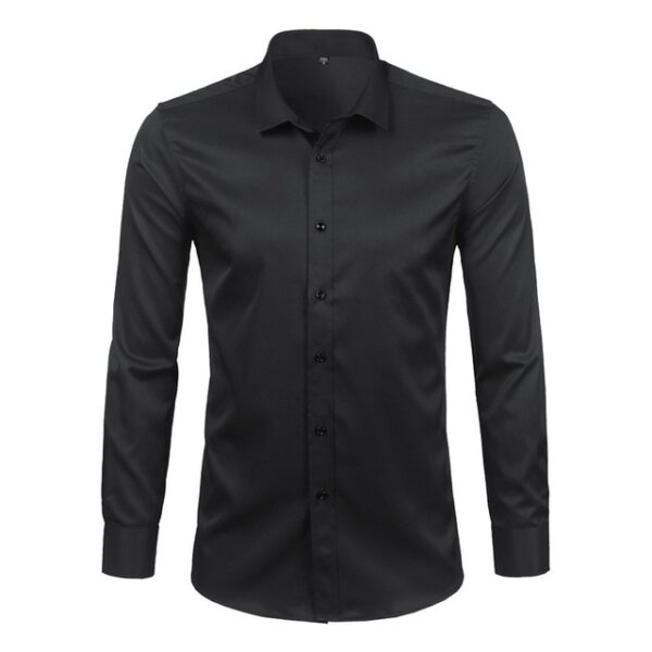 Grey Elastic Bamboo Fiber Shirt Men Brand New Sleeve Mens Dress Shirts Non Iron Easy 1.jpg 640x640 1