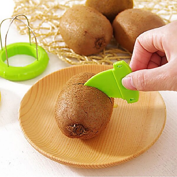 Hot Sale Fast Fruit Kiwi Cutter Peeler Slicer Kitchen Gadgets Stainless Steel Kiwi Peeling Tools for 2