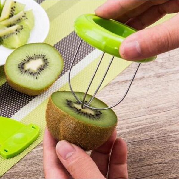 Hot Sale Fast Fruit Kiwi Cutter Peeler Slicer Kitchen Gadgets Stainless Steel Kiwi Peeling Tools for