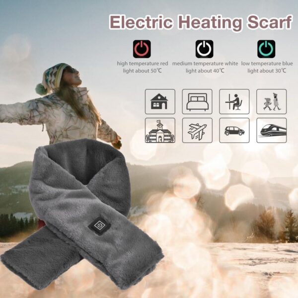 Imitation Rabbit Fur Winter Warm Heating Scarf Usb Rechargeable Cervical Collar Anti leakage Design Can Be 2