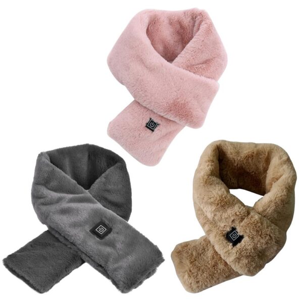 Imitation Rabbit Fur Winter Warm Heating Scarf Usb Rechargeable Cervical Collar Anti leakage Design Can Be