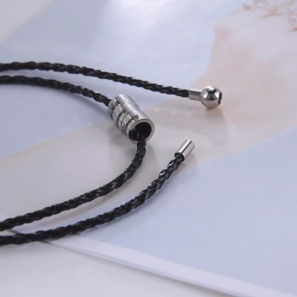 LIKGREAT Name Letter Customize Leather Bracelet for Women Men Stainless Steel Beads Braided Rope Wrist Bracelets 3