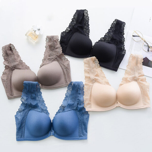 MeooLiisy Lace Wireless Bra Thin Cup Wide Strap Women Underwear Sexy Lace Vest Brassiere Femme Front 5 1