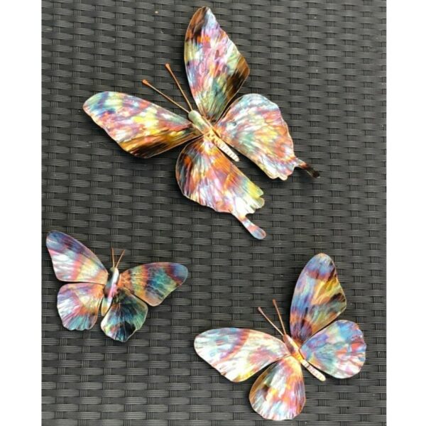 Metal Butterfly Decor Wall Sculptures Ornaments Garden Art For Patio Porch Fence Backyard Outdoor Hanging Decoration 4