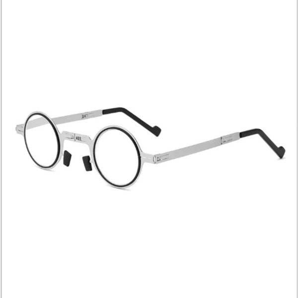 Metal Round Square Folding Reading Glasses Men Blue Light Computer Grade Glasses Narrow Eyeglasses Frame For 3