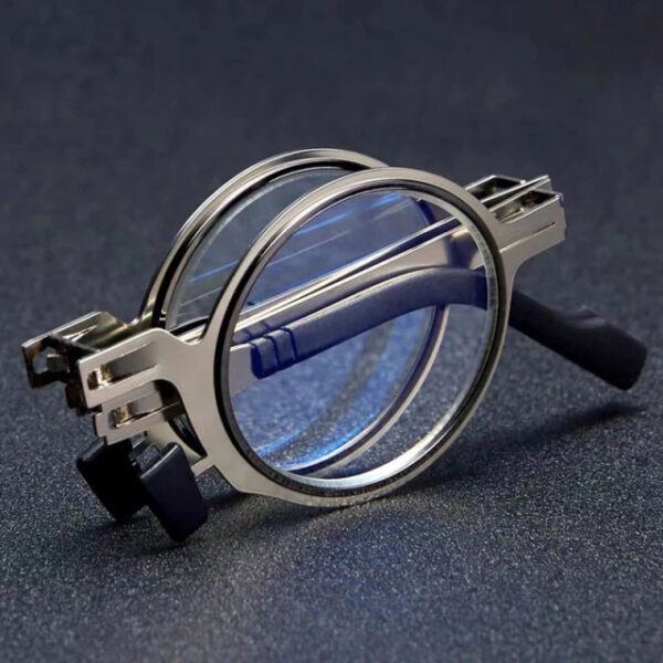 Metal Round Square Folding Reading Glasses Men Blue Light Computer Grade Glasses Narrow Eyeglasses Frame