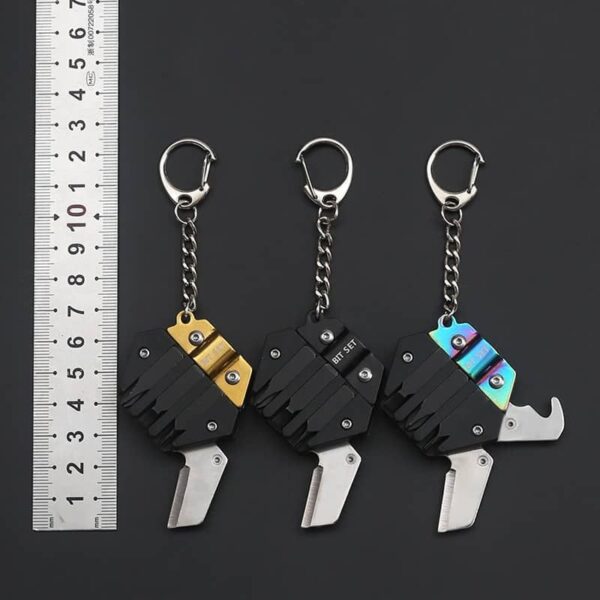 Multifunctional Hexagon Coin Outdoor EDC Tool Hexagon Folding Coin Knife Keychain Screwdriver Pocket Fold Mini coltello 1