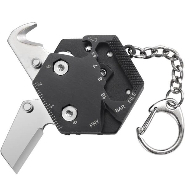 Multifunctional Hexagon Coin Outdoor EDC Tool Hexagon Folding Coin Knife Keychain Screwdriver Pocket Fold Mini coltello 2