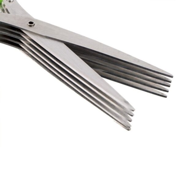 Multifunctional Muti Layers Stainless Steel Knives Multi Layers KItchen Scissors Scallion Cutter Herb Laver Spices