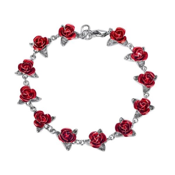 New Ins Red Rose Flowers Bracelet Wrist Charm Chain Gold Color Rose Bracelets For Women Mother 1.jpg 640x640 1