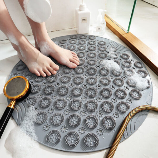 Round Non Slip Bath Mat With Drainage Holes Safety Shower PVC Bathroom Mat Plastic Massage