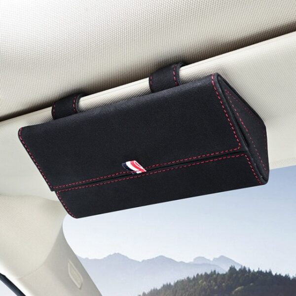 Sun Glasses Holder Box Leather Luxury Car Visor Glasses Case Organizer Sunglass Storage Boxes Sunshade