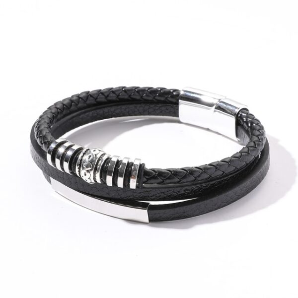 Trendy 2021 Leather Wrap Bracelets Bangles for Men Male Hippop Rapper Casual Jewelry Accessories Boyfriend Husband 22.jpg 640x640 22
