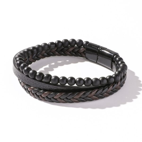 Trendy 2021 Leather Wrap Bracelets Bangles for Men Male Hippop Rapper Casual Jewelry Accessories Boyfriend