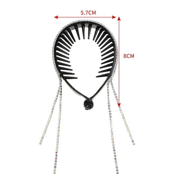 Women Elegant Luxury Rhinestone Tassel Ponytail Hair Claws Hair Clips Barrettes Hairpin Headband Fashion Hair Accessories 4