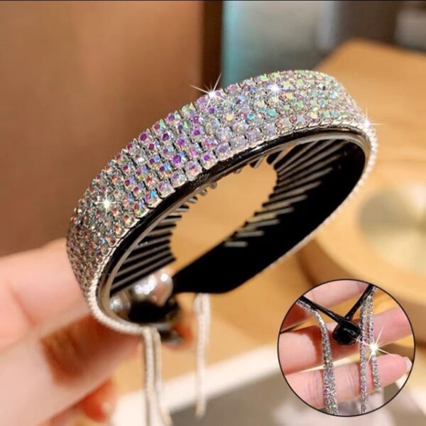 Women Elegant Luxury Rhinestone Tassel Ponytail Hair Claws Hair Clips Barrettes Hairpin Headband Fashion Hair