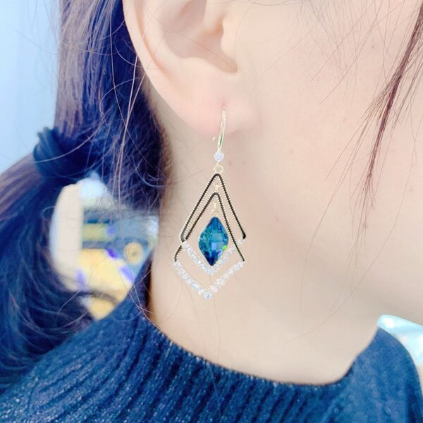 Women s jewelry earrings 2021 women s geometric red blue earrings dangling earrings dangling earrings modern 1