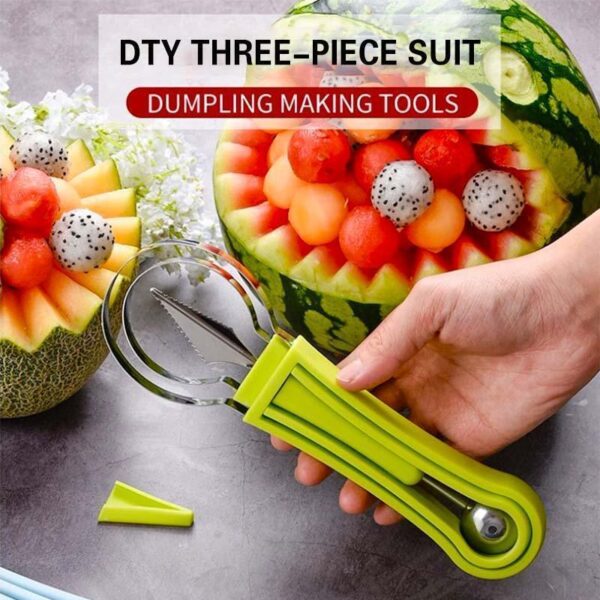 Wonderlife Fruit Carving Knife Watermelon Ball Digging Spoon Steel Fruit Tool Set Practical Kitchen Carving Separator 1