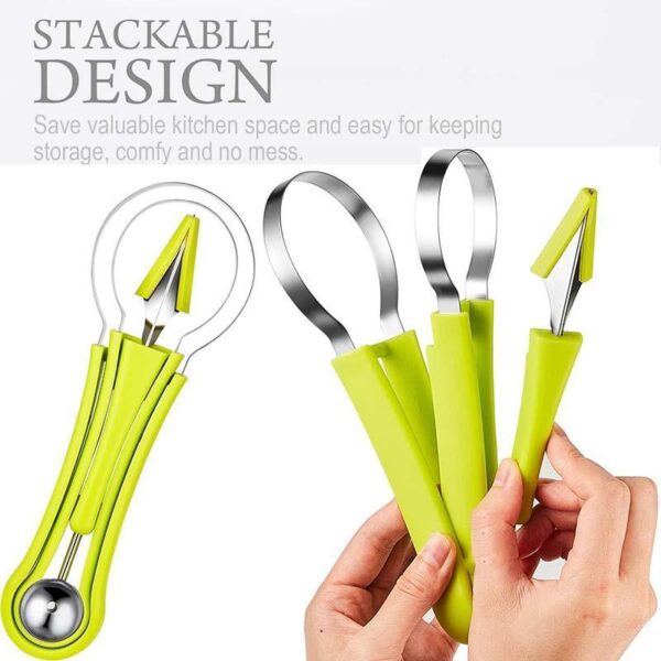 Wonderlife Fruit Carving Knife Watermelon Ball Digging Spoon Steel Fruit Tool Set Practical Kitchen Carving Separator 2