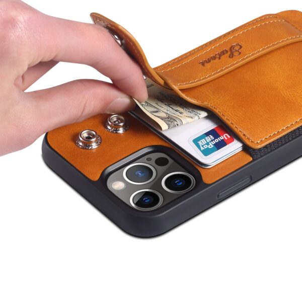 for iPhone 12 13 Mini 12 Pro Max Cases Luxury Leather Bracket Wristband Card Slot Holder 1