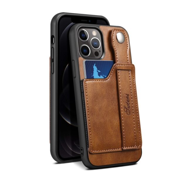 for iPhone 12 13 Mini 12 Pro Max Cases Luxury Leather Bracket Wristband Card Slot