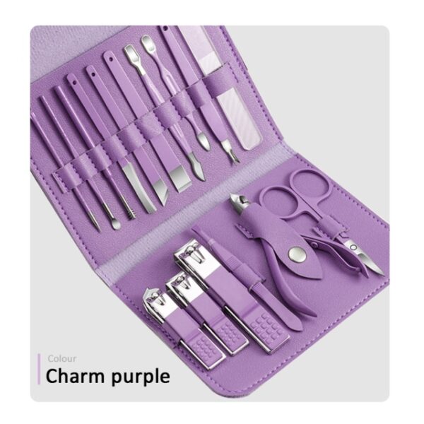 16pcs Manicure Set With PU Leather Case Nail Clippers Kit Pedicure Care Tools Nail Care Scissors 2.jpg 640x640 2