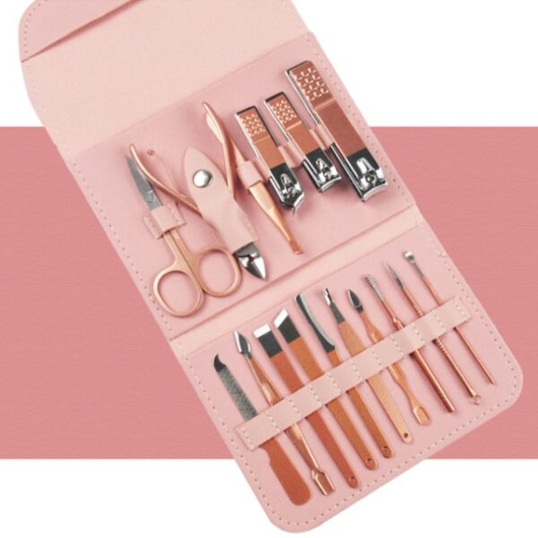 16pcs Manicure Set With PU Leather Case Nail Clippers Kit Pedicure Care Tools Nail Care Scissors 3.jpg 640x640 3