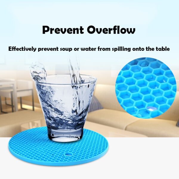 18 14cm Round Heat Resistant Silicone Mat Drink Cup Coasters Non slip Pot Holder Table Placemat 3
