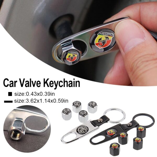 1set Car Tire Valve Caps Wheels Stems Air Cover with Wrench KeyChain For Audi sline TT