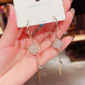 Flower Fringe Earrings - image 4