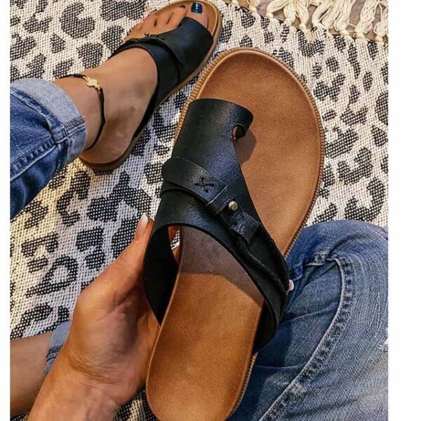 2022 New Summer Women Fashion Casual Comfortable Orthotics Slippers Correction Open Toe Sandals Flat Heel Flip 1.jpg 640x640 1