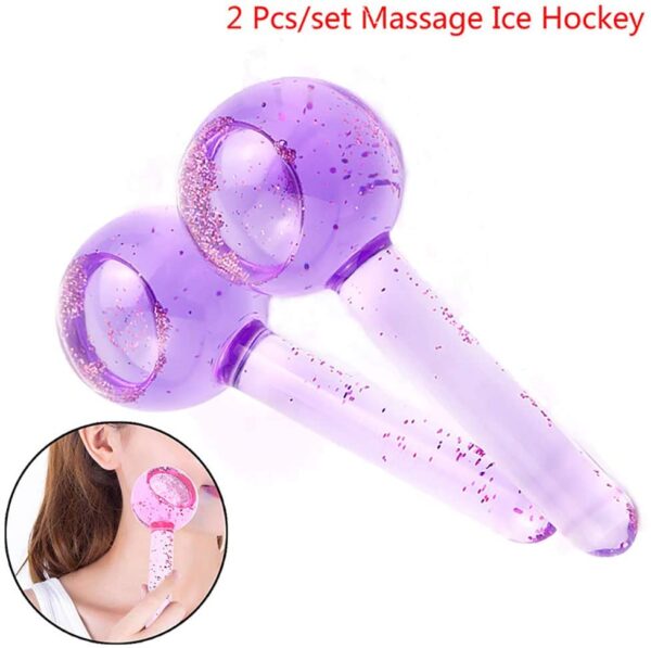 2pcs Box Large Beauty Ice Hockey Energy Beauty Crystal Ball Facial Cooling Ice Globes Water Wave