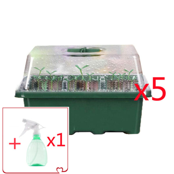 5 kompleta plastični lonac za rasadnik 12 rupa kutija za sadnju sjemena za uzgoj staklenika.