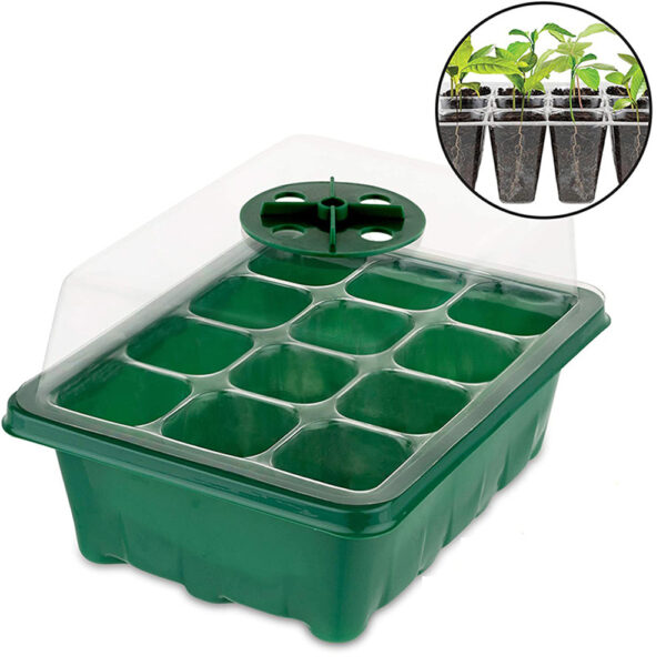 5 Sets Plastic Nursery Pot 12 Holes Seed Grow Planter Box Greenhouse Seeding Garden Seed Pot 3