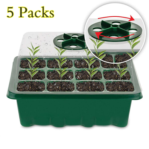 5 kompleta plastični lonac za rasadnik 12 rupa kutija za sadnju sjemena za uzgoj staklenika