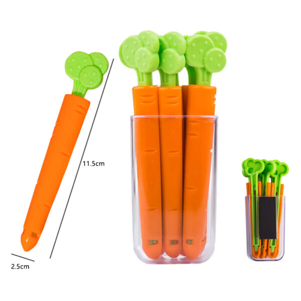 5PC Sealing Tongs Food Bag Closure Clip Cartoon Carrot Shape Moisture Proof Clamp Fresh Keeping Sealing 5