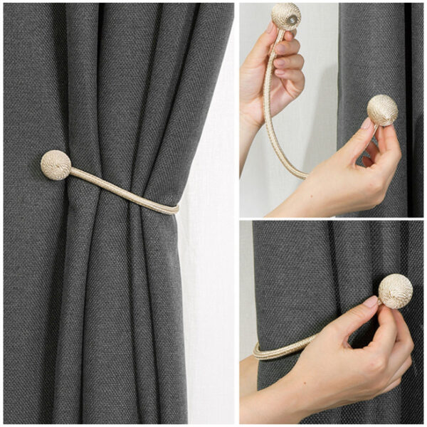 BELAVENIR 1Pc Magnetic Curtain Tieback High Quality Holder Hook Buckle Clip Curtain Tieback Polyester Decorative Home 3