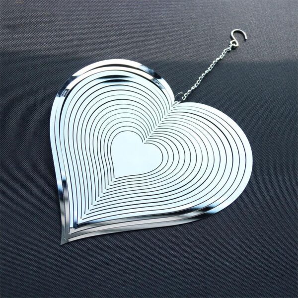 Beating Heart Wind Spinner Nehrđajući čelik Metal Wind Catcher Love Rotating Wind Chime Home Garden Hang 3