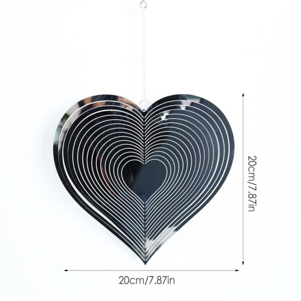 Beating Heart Wind Spinner Nehrđajući čelik Metal Wind Catcher Love Rotating Wind Chime Home Garden Hang 4