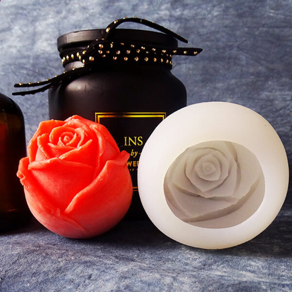 Lilin Cetakan Sabun Cetakan Kue Dekorasi Bunga Mawar Cetakan Silikon Bentuk DIY 3D Resin Tanah Liat Coklat