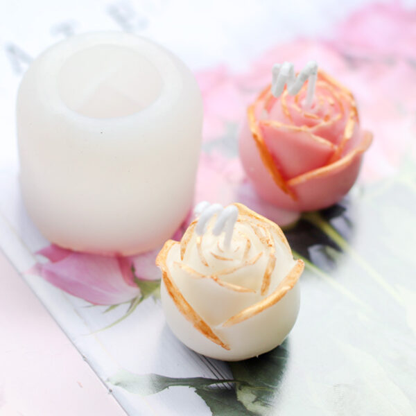 Candle Mould Soap Mold Cake Decoration Flower Rose Silicone Mold Forms Diy 3d Resin Clay Chocolate 2