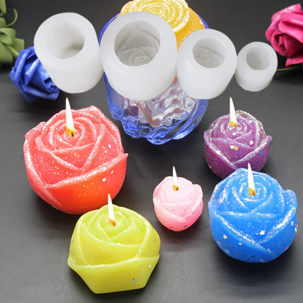 Candle Mould Soap Mold Cake Decoration Flower Rose Silicone Mold Forms Diy 3d Resin Clay Chocolate 3