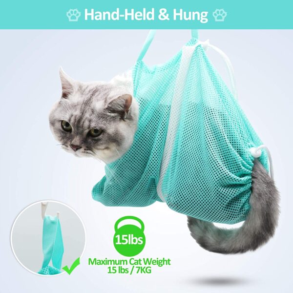 Cat Bathing Bag Cat Grooming Shower Net Adjustable Cats Restraint Bag Prevent Scratching For Bathing Nail 4