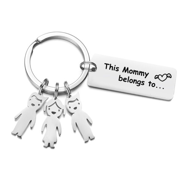 Customized Stainless steel Key Rings laser Engrave Kids Names Pendant Charms Drive safely bar Key chain 1
