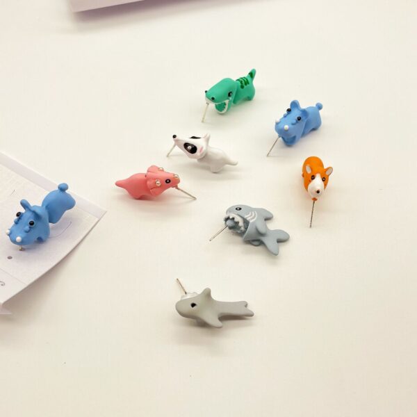 Cute Animal Bite Earring Dinosaur Suitable For Women Cartoon Little Dog Whale Earring Teens Girl Funny 2