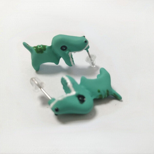 Cute Animal Bite Earring Dinosaur Suitable For Women Cartoon Little Dog Whale Earring Teens Girl