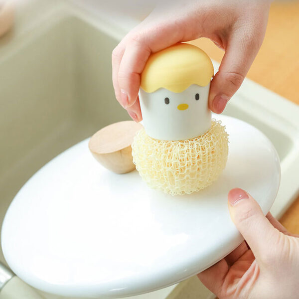Cute Egg Kitchen Cleaning Brush Silicone Dishwashing Brush Fruit Vegetable Cleaning Brushes Pot Pan Sponge Scouring 5