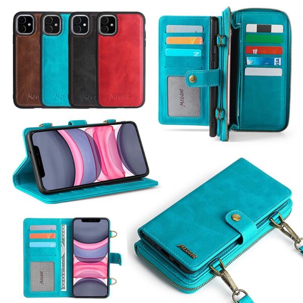 Detachable Wallet Leather Phone Case For iPhone 6 6S 7 8 Plus X XS XR XSMax 1