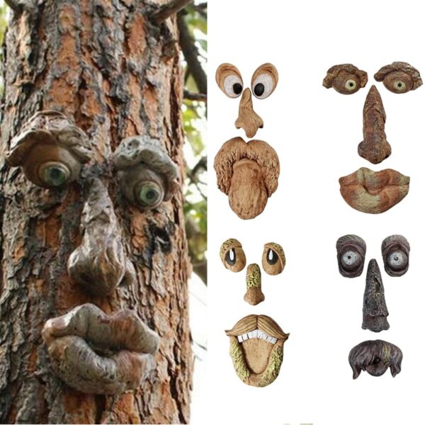 Funny Old Man Tree Face Hugger Garden Art Outdoor Tree Zabavna skulptura Starca Face